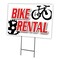 Signmission Bike Rental Yard Sign & Stake outdoor plastic coroplast window, C-1824 Bike Rental C-1824 Bike Rental - alternate 1